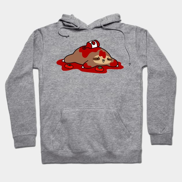 Messy Ketchup Sloth Hoodie by saradaboru